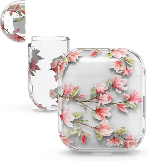 KWmobile Magnolias Silicone Case Pink / Transparent for Apple AirPods