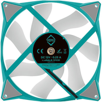 Iceberg Thermal IceGALE ARGB 140mm 3-Pin / 4-Pin PWM Case Fan Teal