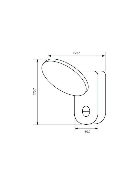 Vivalux Tanis Wall-Mounted Outdoor Ceiling Light LED IP65 15W with Natural White Light