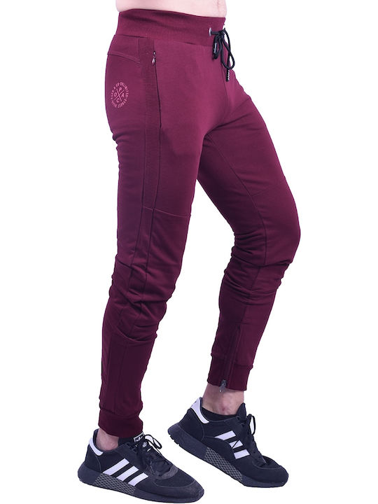 Paco & Co Men's Sweatpants with Rubber Burgundy