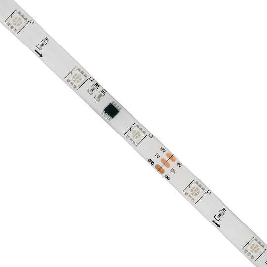 GloboStar Αδιάβροχη Ταινία LED 12V RGB Φως 5m Τύπου SMD5050 με Τροφοδοτικό & Τηλεχειριστήριο