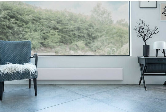 Nobo NTL2N12 Slimline Convector Heater Wall 1250W with Electronic Thermostat 152.5x20cm White