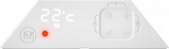 Nobo NTL2N07 Slimline Konvektorheizung Wand 750W mit elektronischem Thermostat 102.5x20cm Weiß