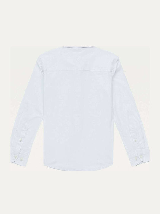 Kids One Color Long-Sleeved White Shirt