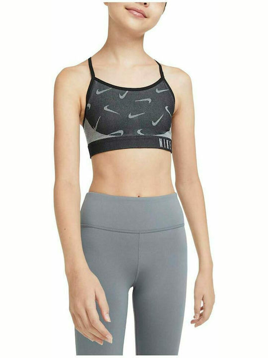 Nike Indy Seamless Bustieră pentru copii Dri-Fit Gri