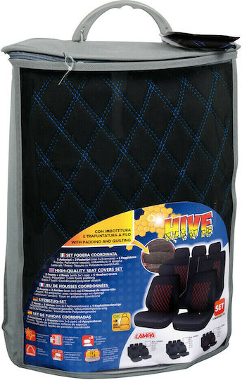 Lampa Car Cover Set 9pcs Polyester Hive Black