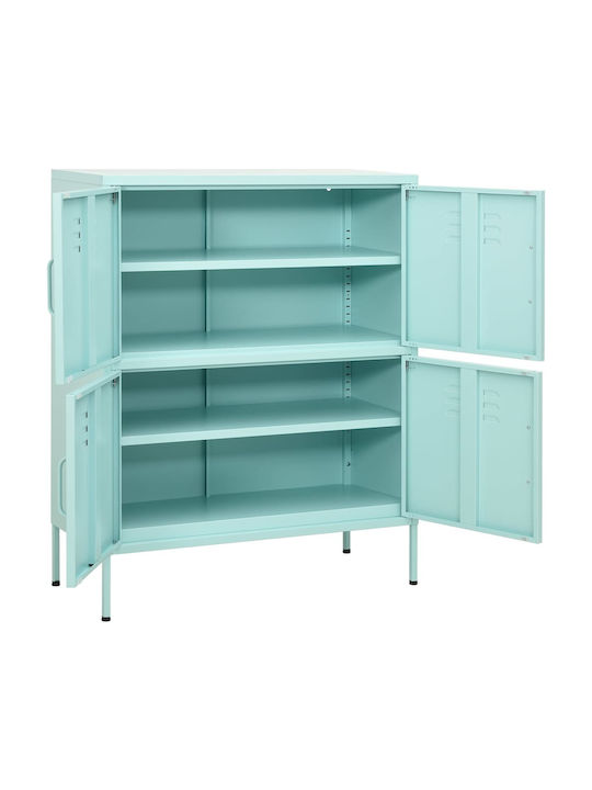 Cabinet de Birou Metalic Mint 80x35x101.5cm
