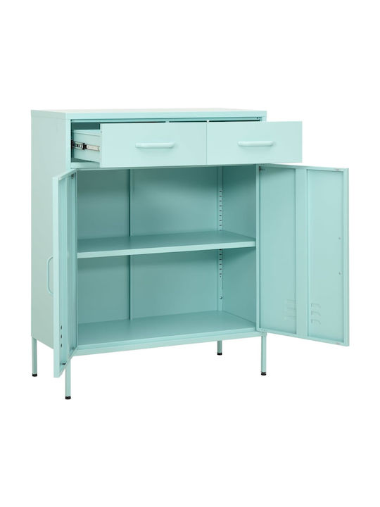 Cabinet de Birou Metalic Mint 80x35x101.5cm