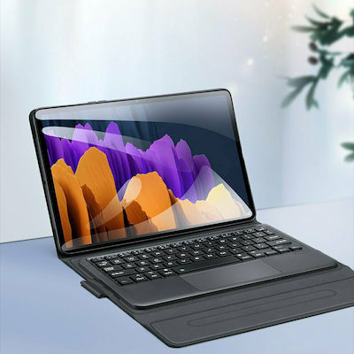 Dux Ducis Touchpad Flip Cover Piele artificială cu Tastatură Engleză SUA Negru (Galaxy Tab S7)