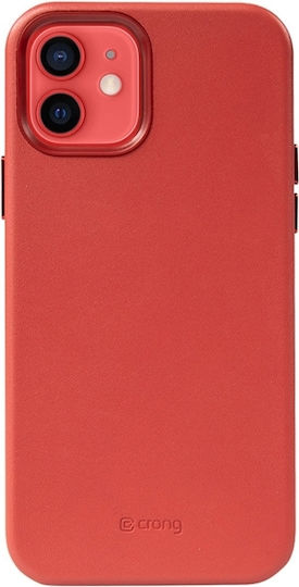 Crong Essential Back Cover Δερματίνης Κόκκινο (iPhone 12 / 12 Pro)