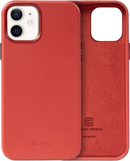 Crong Essential Back Cover Δερματίνης Κόκκινο (iPhone 12 / 12 Pro)