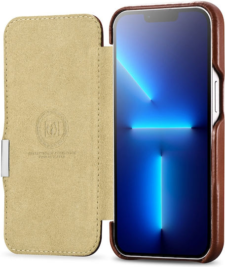 iCarer Metal Clip Vintage Book Δερμάτινο Καφέ (iPhone 13 Pro)