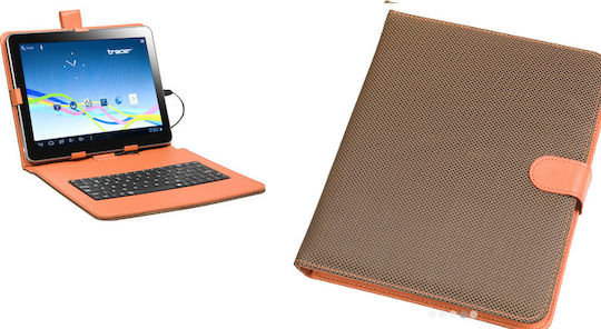Tracer 9.7" Flip Cover με Πληκτρολόγιο στα Αγγλικά US Πορτοκαλί (Universal 9.7")