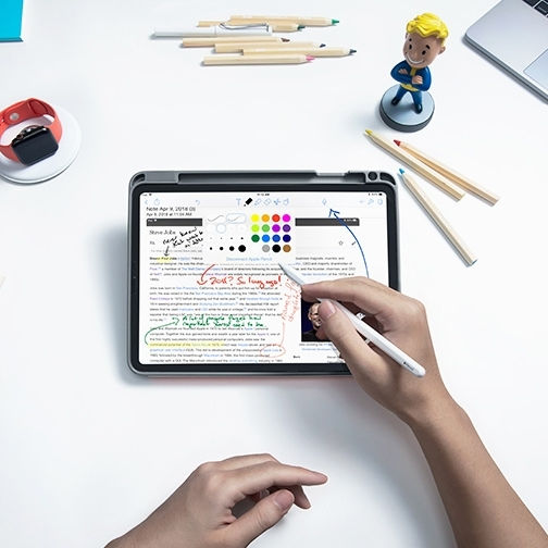 tomtoc Vertical Tri-Case Flip Cover Μαύρη (iPad Air 2020/2022)