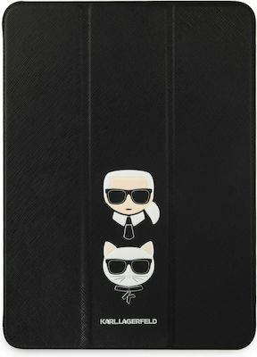 Karl Lagerfeld Choupette Head Klappdeckel Synthetisches Leder / Silikon Schwarz (iPad Pro 2020 12,9 Zoll) KLFC12OKCK
