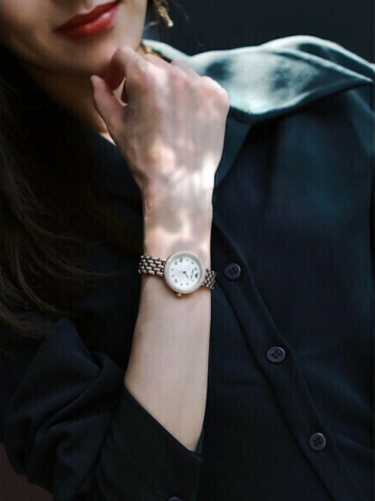 Emporio Armani Women's Watch with Pink Gold Metal Bracelet