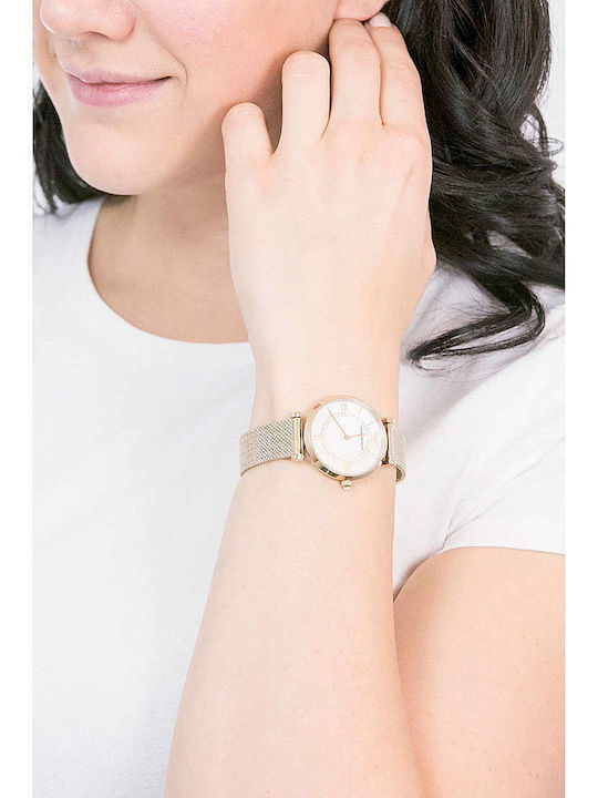 Emporio Armani Womens Watch 32mm Battery With Gold Stainless Steel Bracelet