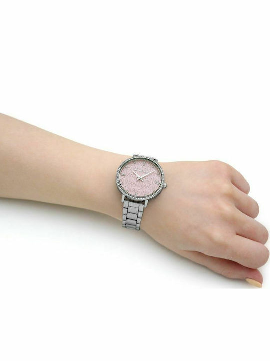 Michael Kors Pyper Γυναικείο Ρολόι 38mm Μπαταρίας με Ασημί Μεταλλικό Μπρασελέ