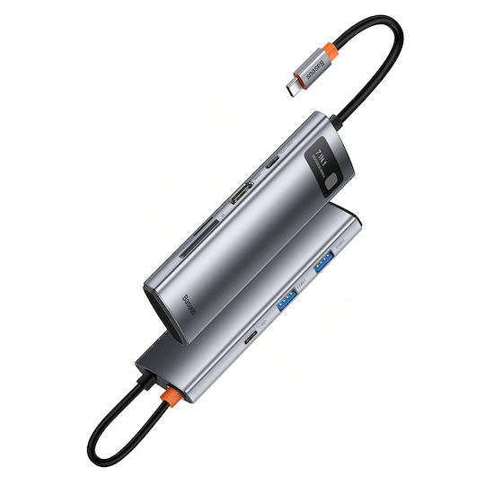 Baseus Metal Gleam USB-C Docking Station mit HDMI 4K PD Gray