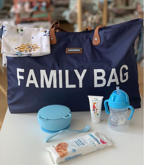 Childhome Shoulder/Hand Diaper Bag Family Navy Blue 55x18x40cm.