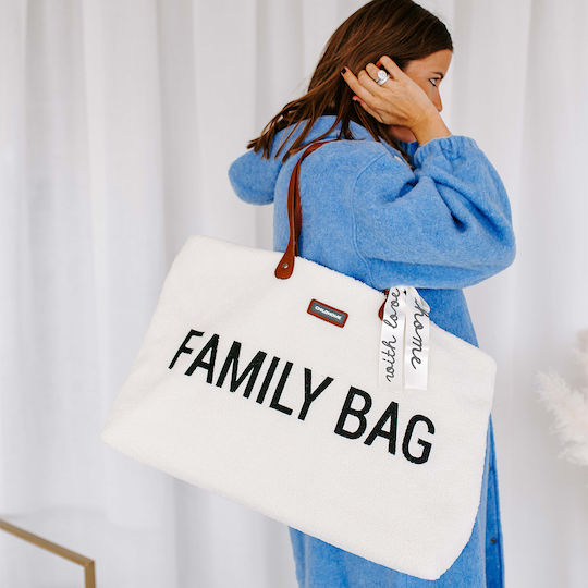 Childhome Shoulder/Hand Diaper Bag Family Teddy Teddy Off White 55x18x40cm.