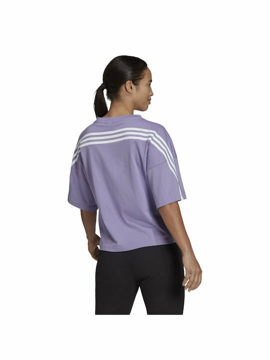 Adidas Future Icons 3-Stripes Women's Athletic T-shirt Purple