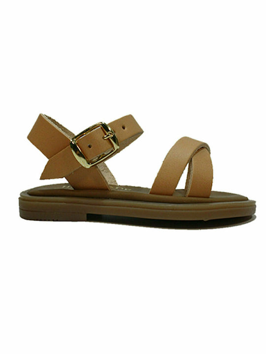 Leather anatomic children's sandals in natural color