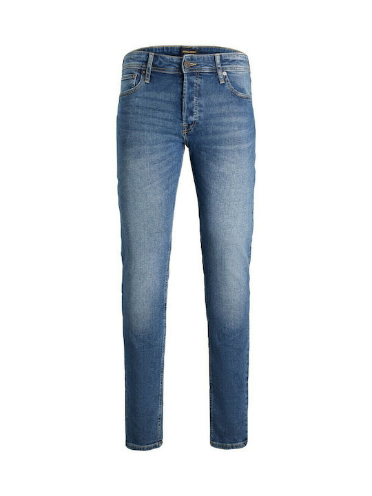 Glenn Men's Jeans Pants Elastic with Slim Fit Blue