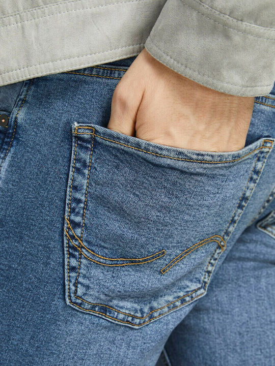 Glenn Men's Jeans Pants Elastic with Slim Fit Blue