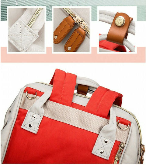 Τσάντα-Αλλαξιέρα Πλάτης Doko Red - Beige 42x21x42εκ.