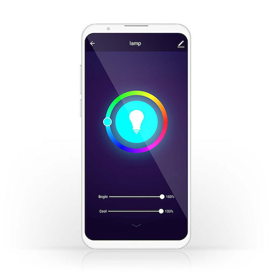 Nedis Smart Λάμπα LED 9W για Ντουί E27 και Σχήμα A60 RGBW 806lm Dimmable