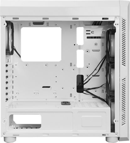 Chieftec Scorpion III Геймърско бюро Midi Tower Компютърна кутия със страничен прозорец и RGB осветление Бяло издание