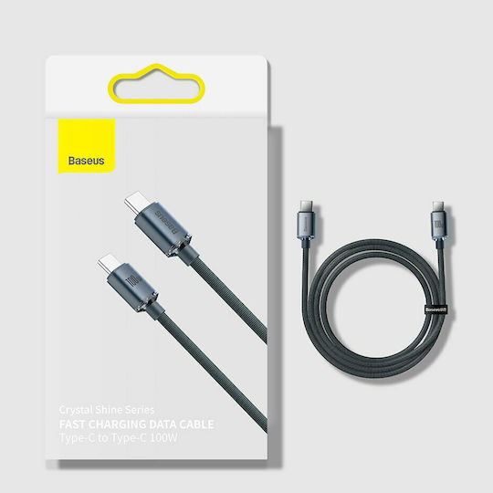 Baseus Crystal Shine Braided USB 2.0 Cable USB-C male - USB-C 100W PD Μπλε 2m CAJY000703