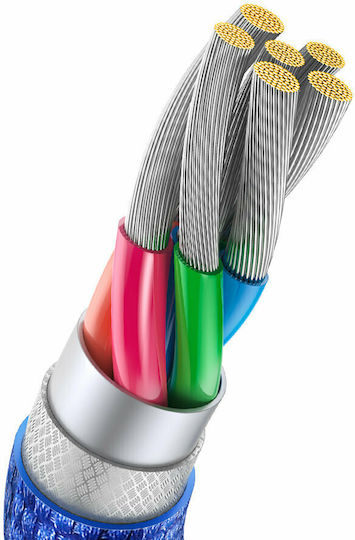 Baseus Crystal Shine Geflochtenes USB 2.0 Kabel USB-C männlich - USB-A 100W PD Blau 2m CAJY000503