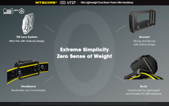 NiteCore Презареждащ се Челник LED IP66 с Максимална Яркост 520лм UT27 Pro 3 × AAA Черен