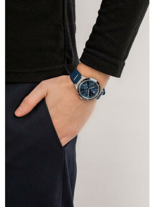 Tommy Hilfiger Eve Γυναικείο Ρολόι 38mm Χρονογράφος Μπαταρίας με Navy Μπλε Καουτσούκ Λουράκι