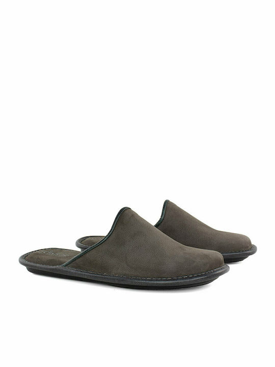 Castor Anatomic Men's Leather Slippers Gray