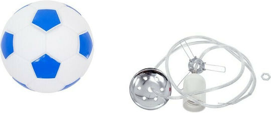 GloboStar Football Einfaches Licht Kinderdeckenleuchte Deckenleuchte mit Fassung E27 White/Blue 15x18cm