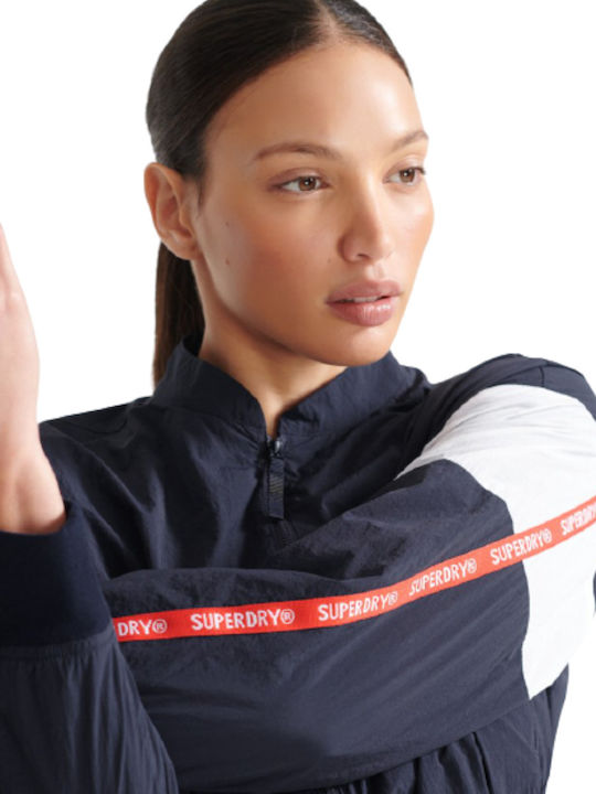 Women's Short Bomber Jacket for Spring or Autumn Rich Navy Blue