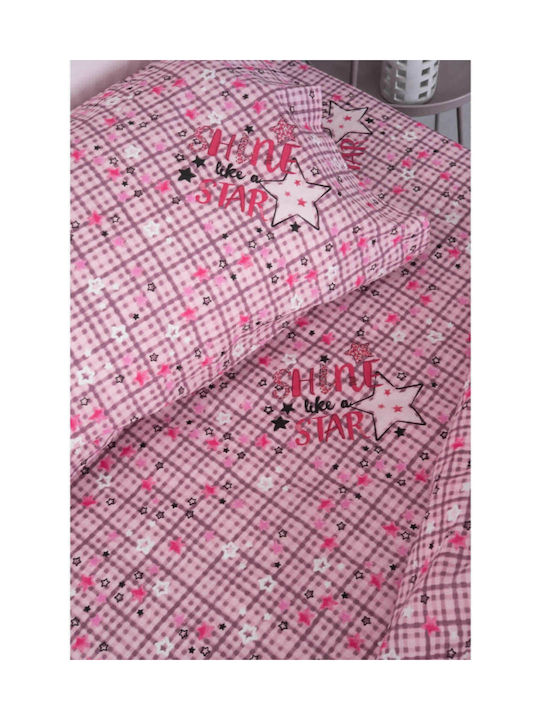 Palamaiki Cluster Set Kids Duvet Cover Single with Pillowcase Cotton Lilac 170x250cm