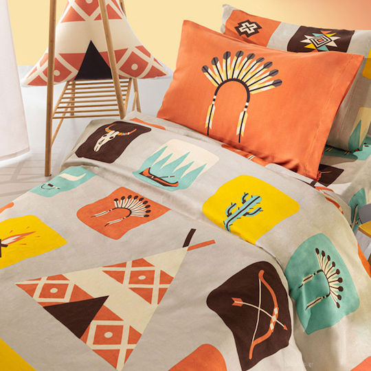 Saint Clair Indian Kids Duvet Cover Single Cotton Multicolored 160x220cm