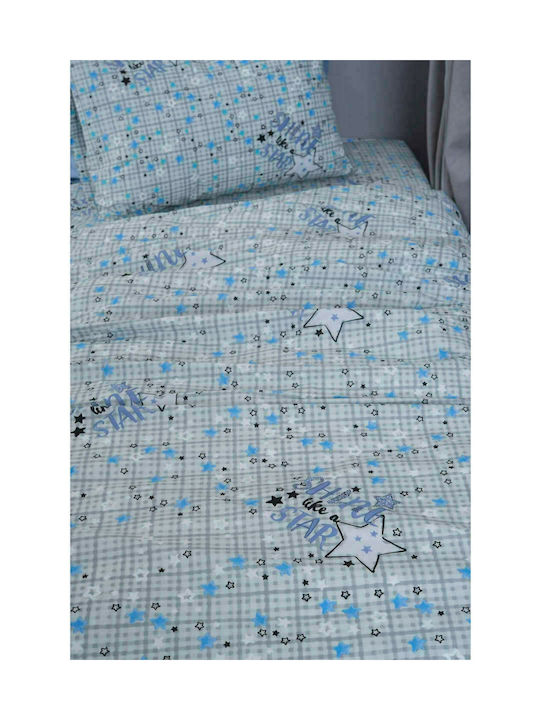 Palamaiki Cluster Set Kids Duvet Cover Single with Pillowcase Cotton Blue 170x250cm