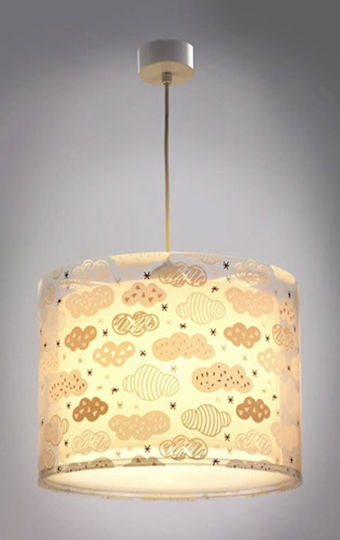 Ango Kids Plastic Single Ceiling Light E27 Clouds Pink 23W