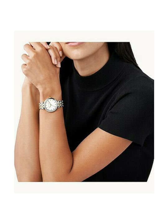 Michael Kors Diamond Darci Watch with Silver Metal Bracelet