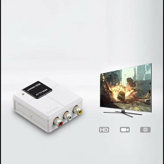Ugreen Μετατροπέας RCA male σε HDMI female Λευκό 1τμχ 40225