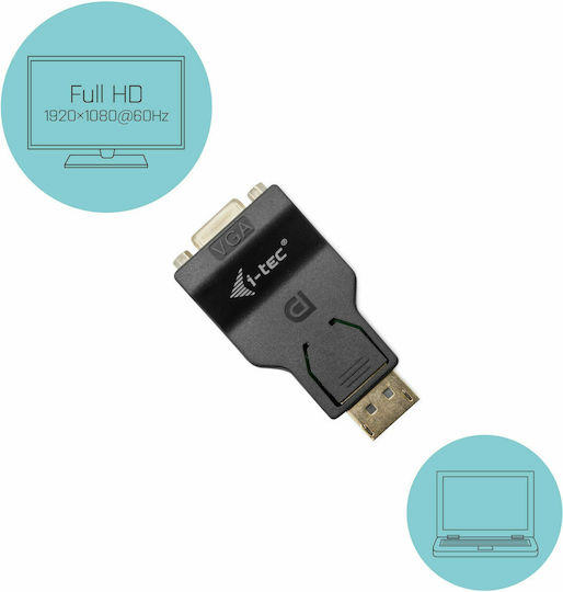 i-tec Converter DisplayPort male to VGA female 1pcs DP2VGAADA