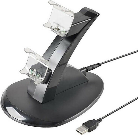 Charging Stand Slim & Pro Βάση για 2 χειριστήρια PS4 με φωτισμό LED Μαύρη 6920071138831