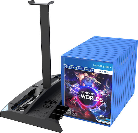 iPega Multifunctional Vertical Stand Зарядна станция за 2 контролера PS4 с LED осветление Черен