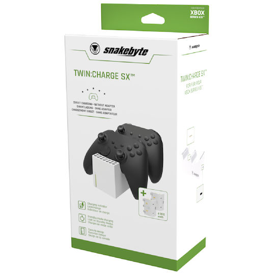 Snakebyte Twin:Charge SX Charging Station for 2 controllers Xbox Series X/S White
