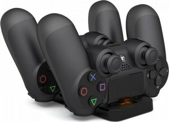 Dobe Charging Station Βάση Φόρτισης για 2 χειριστήρια PS4 Μαύρη